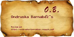 Ondruska Barnabás névjegykártya